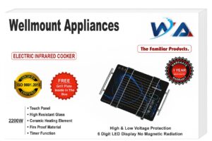wellmount electric infrared cooker 2200w